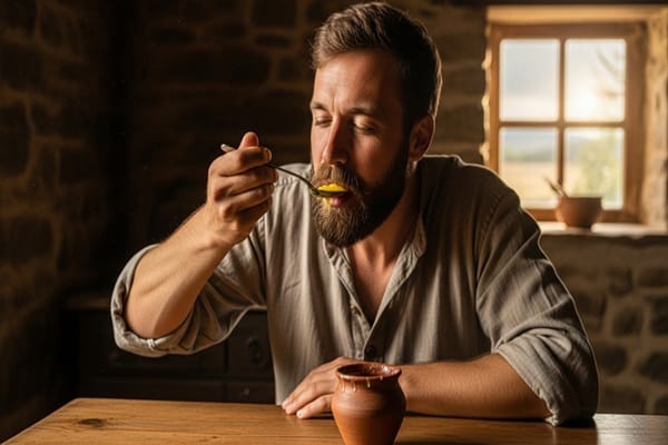 Eating pure ghee daily to support Vitamin D levels naturally